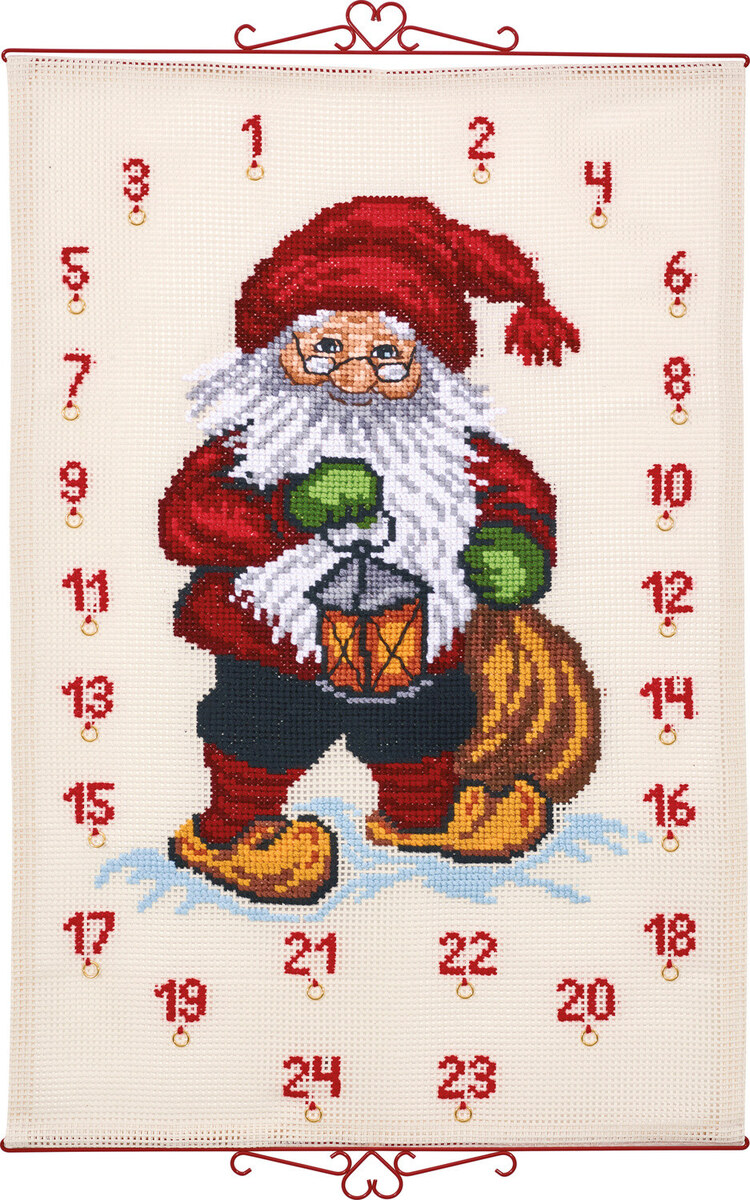 Stickset Weihnachtsmann mit Laterne 75 x 112 cm