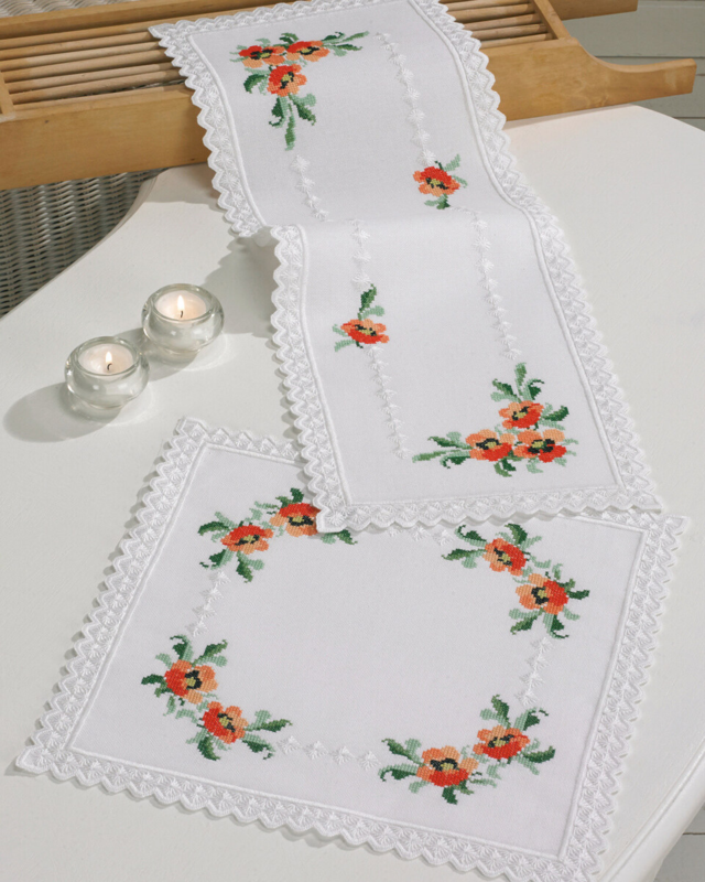 Stickset Mohnblumen 28 x 68 cm