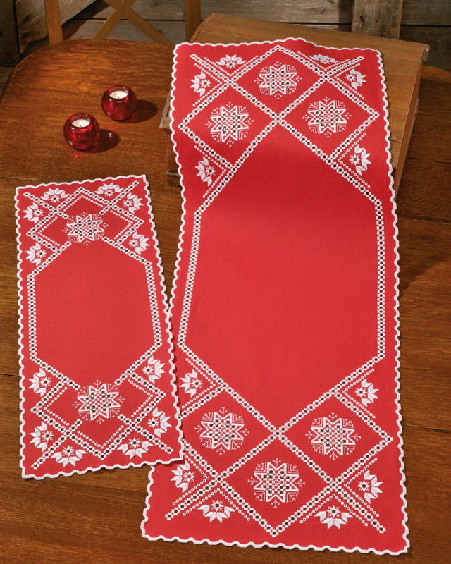 Stickset Hardanger Schneeflocke 27 x 68 cm
