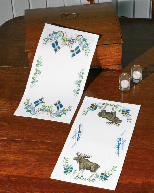 Stickpackung Gruß aus Schweden Elch 25 x 48 cm