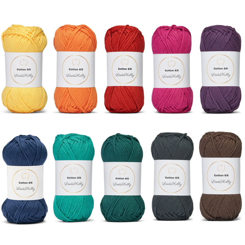 LindeHobby Cotton 8/8 – Autumn Glow, 10 Knäuel