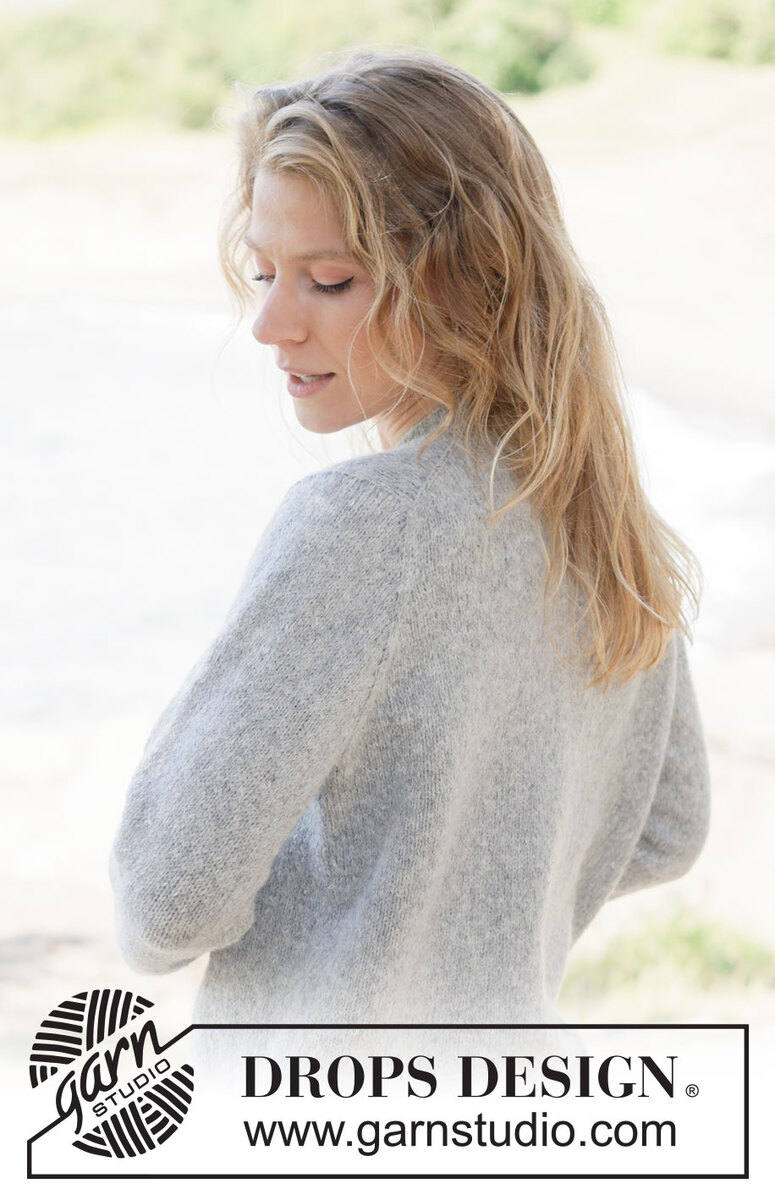 263-35 Silver Snuggle Cardigan by DROPS Design