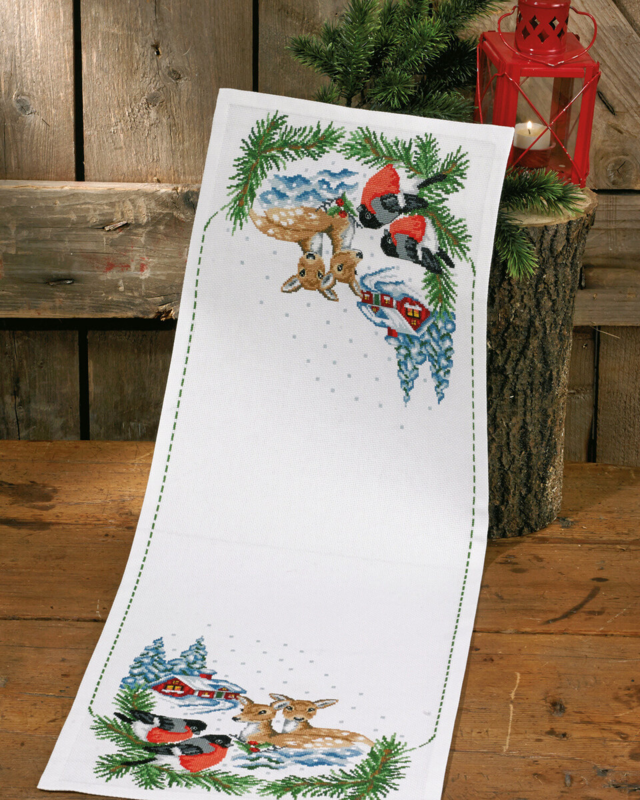 Stickset Reh im Schnee 33 x 90 cm
