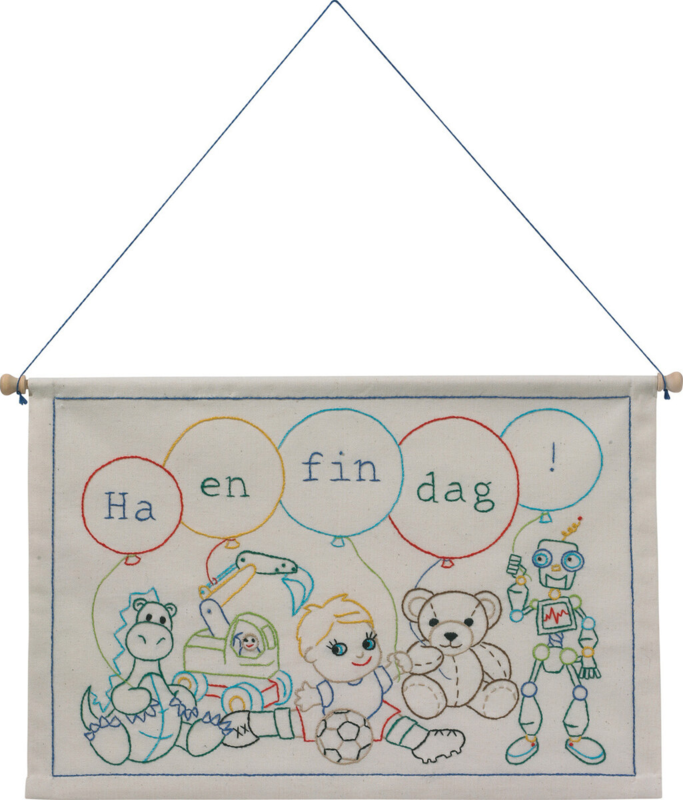 Stickset Ha en fin dag Junge 27 x 40 cm