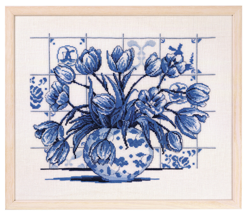 Stickpackung Indigo-Tulpen 39 x 46 cm