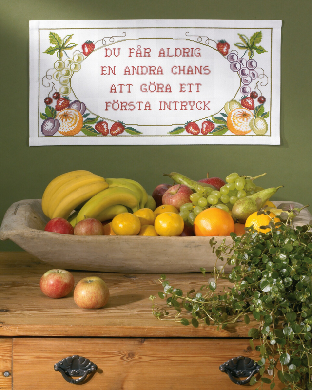 Stickset Frucht mit Text 57 x 29 cm