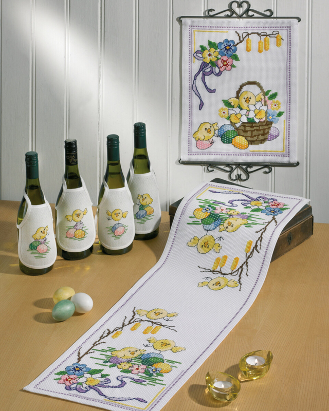 Stickerei-Kit Osterküken 28 x 95 cm