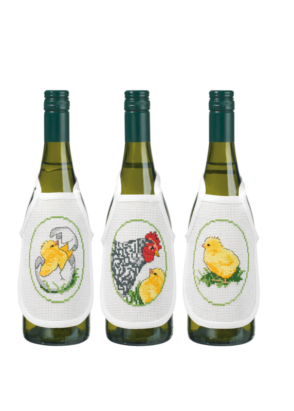 Stickset Ostern 3er-Pack Flaschenanhänger 10 x 15 cm