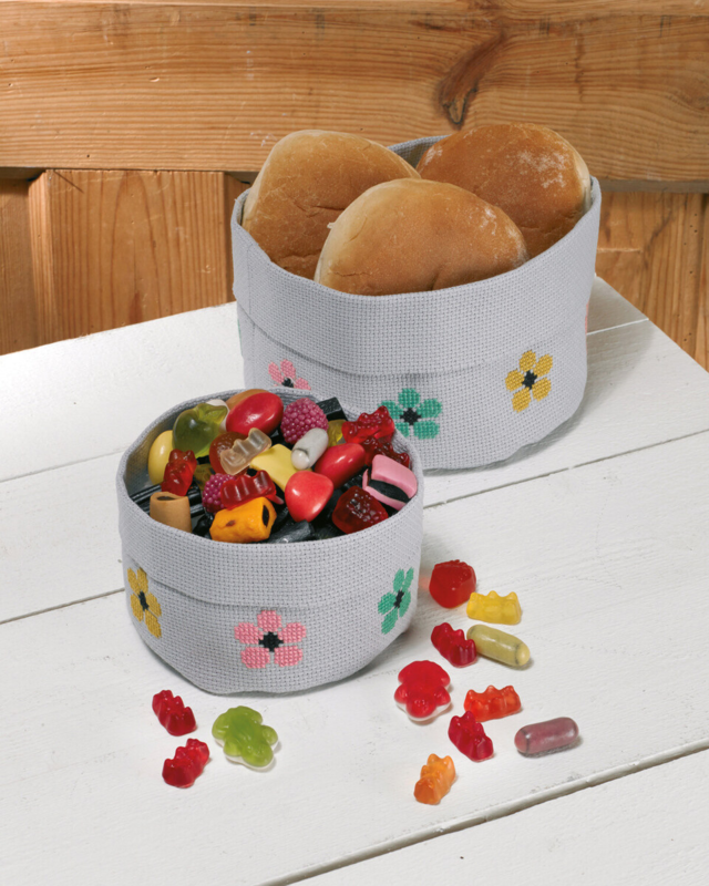 Stickpackung Großer Korb m/ Blumen 17 Ø