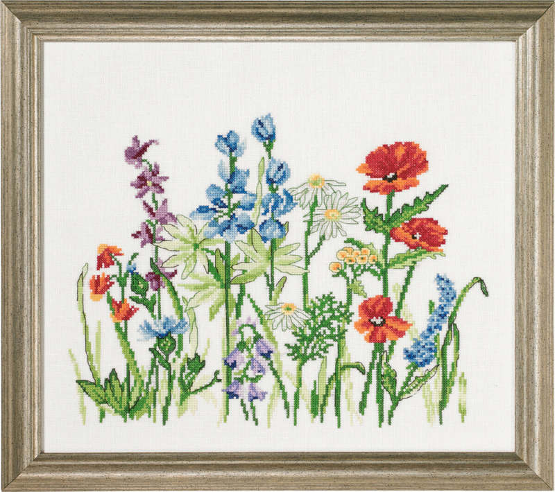 Stickset Wiesenblumen Aida R5379 38 x 33 cm