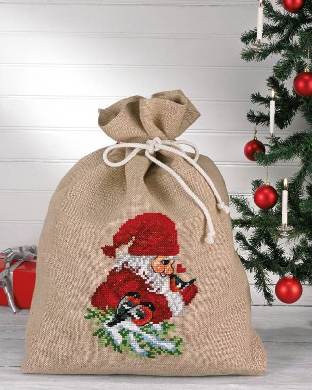 Stickset Dompfaffen und Wichtel 85 x 68 cm