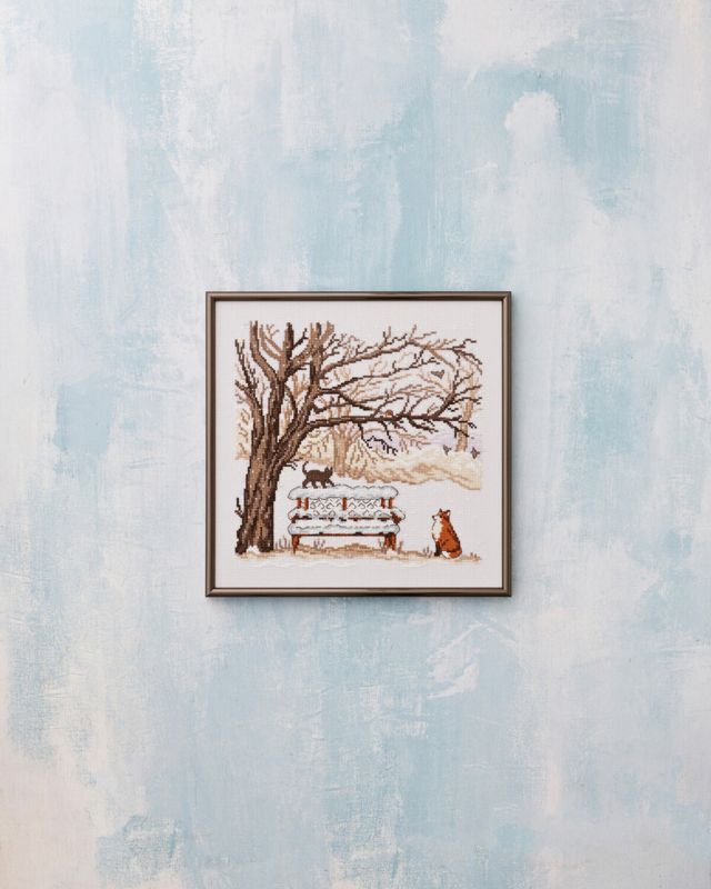 Stickset Winterfuchs 30 x 30 cm