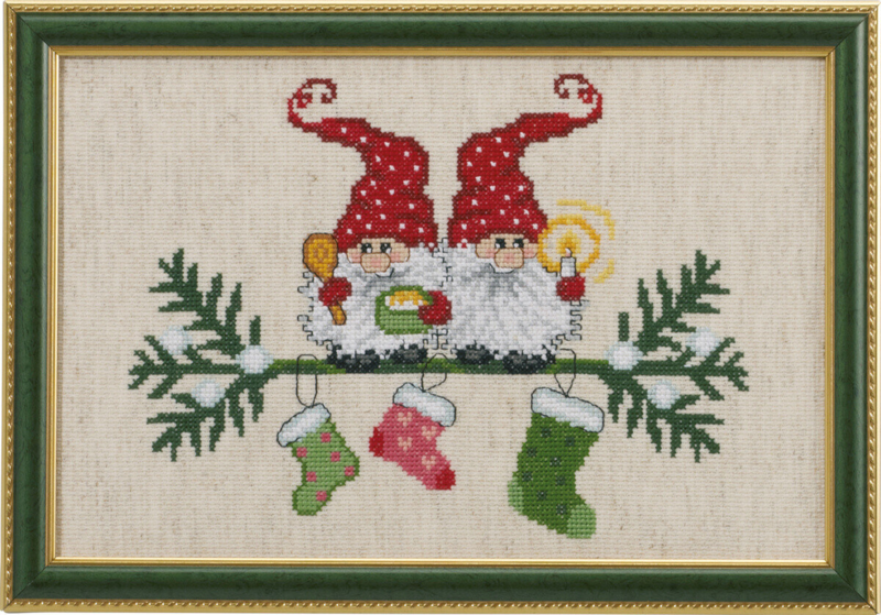 Stickset Weihnachtsmänner & Socken R5425/01 29 x 19 cm