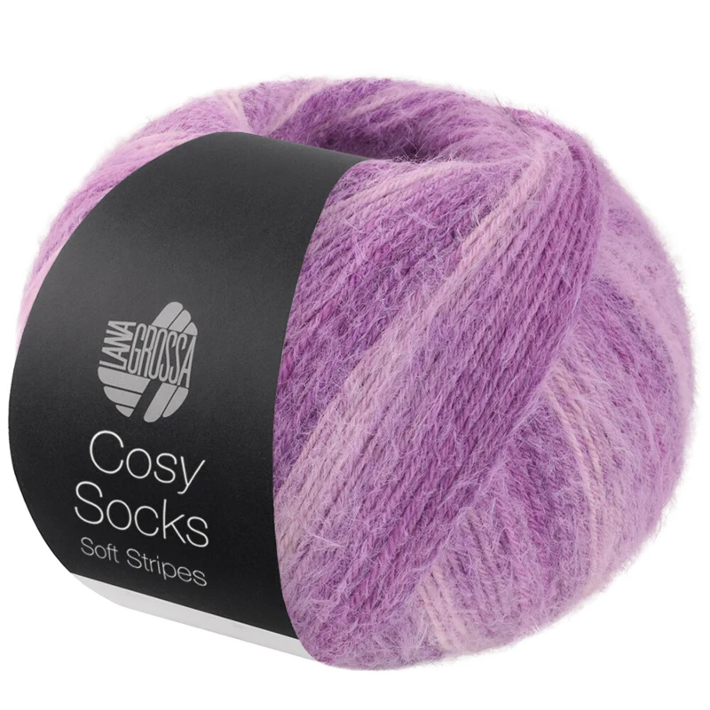Lana Grossa Cosy Socks Soft Stripes 114 Blasslila/Lila/Violett