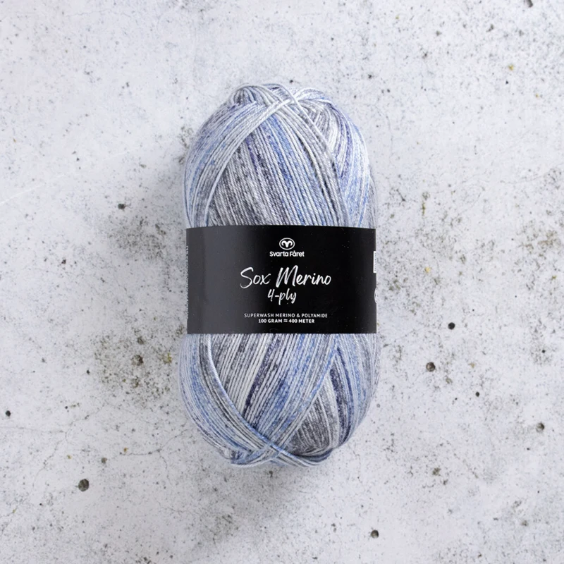 Svarta Fåret Sox Merino 4 ply 14 Nordic Noir