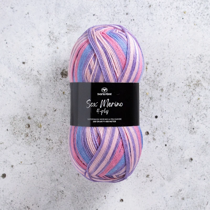 Svarta Fåret Sox Merino 4 ply 08 Bubblegum-Pop