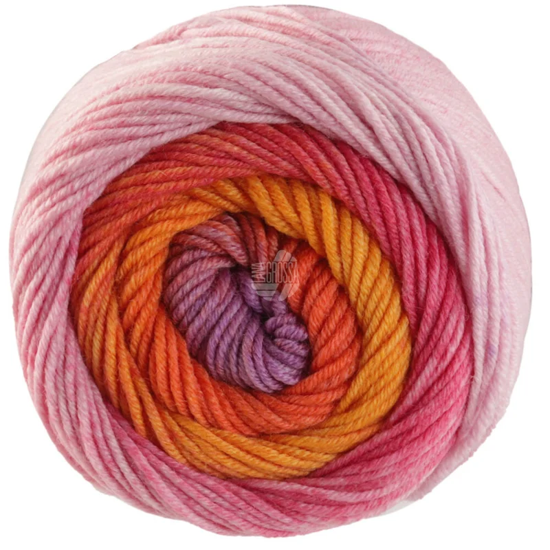 Lana Grossa Cool Wool Big Color 4039 Pink/Orange/Sandgelb/Rost/Graulila