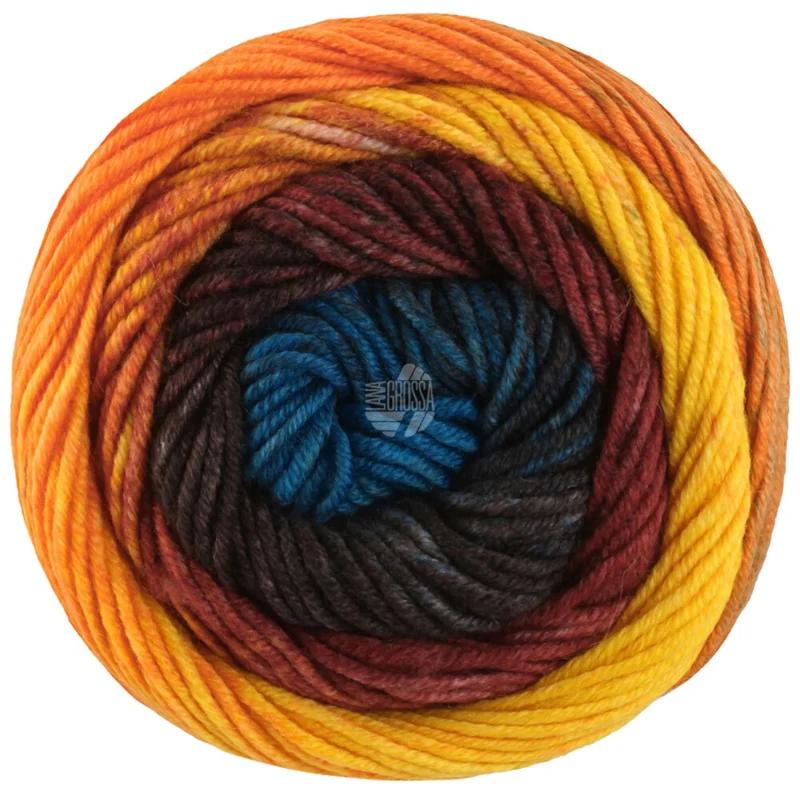 Lana Grossa Cool Wool Big Color 4046 Dunkelrot/Anthrazit/Dunkelgrau/Türkisblau/Orange/Gelb/Nougat