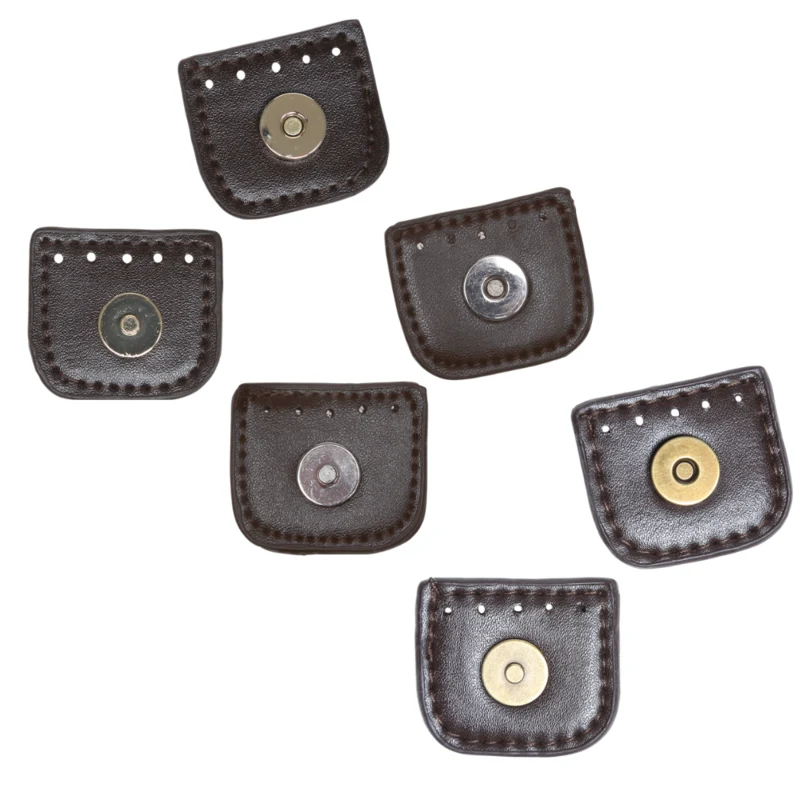 Go Handmade Magnet-Druckverschluss 4 cm Dunkelbraun mit Gold, Silber und Bronze