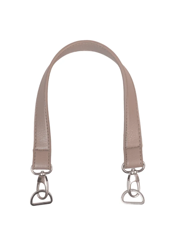 Go Handmade Taschengriff mit Karabinerhaken und D-Ring Beige/Silber