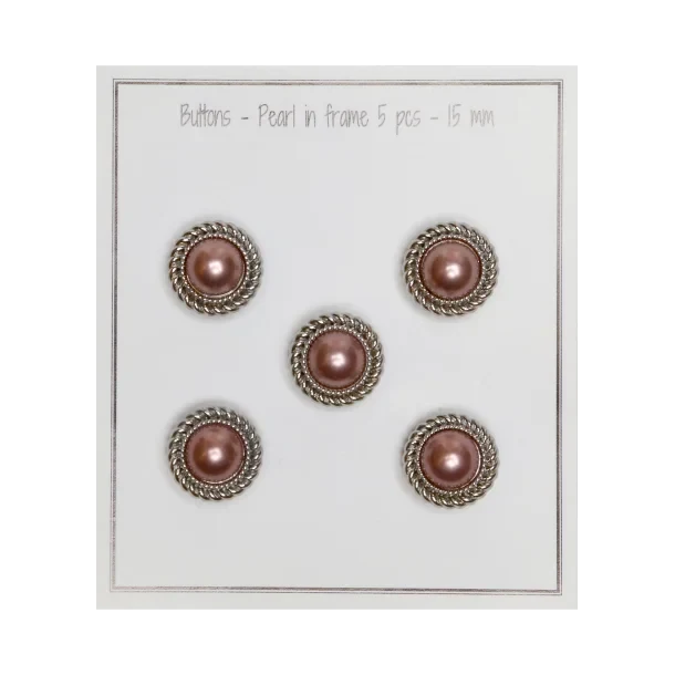 Knöpfe - Perle mit Rahmen: Pastell braun
