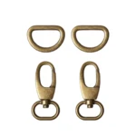 Go Handmade Karabinerhaken mit D-Ring 35 mm (2 Stück) Bronze