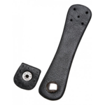 Go Handmade Taschenriemen mit silbernem Druckknopf 2x11 cm Schwarz/Silber