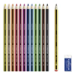 STAEDTLER Noris Club Bleistifte + Bleistift & Radiergummi, 12 + 2 St – Inhalt