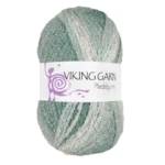 Viking Pleddgarn 736 Weiß/Petrol