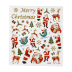 Aufkleber, Weihnachten, 15 x 16.5 cm, 1 Blatt Weihnachtsmann und Rentier