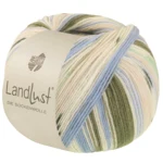Lana Grossa Landlust Die Sockenwolle 722 Waldgrün/Ecru/Himmelblau/Hellbeige/Jade