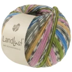 Lana Grossa Landlust Die Sockenwolle 822 Azurblau/Graugrün/Gelb/Lila/Frühlingsgrün/Naturweiß/Grau