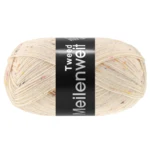Lana Grossa Meilenweit 100 Tweed 185 Creme meliert
