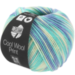 Lana Grossa Cool Wool Print 728 Himmelblau/Hell-Türkis/Ecru