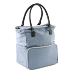 HobbyArts Schultertasche mit Reißverschlusstasche, hellgrau