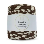 LindeHobby Inspire Print 50 Rohweiß mit breiten dunkelbraunen Streifen