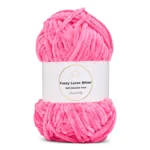 LindeHobby Fuzzy Chenille Silver Lurex 21 Dunkel zuckerrosa