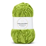 LindeHobby Fuzzy Chenille Silver Lurex 32 Grasgrün