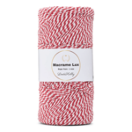 LindeHobby Macrame Lux, Makrameegarn, 1 mm 12 Rot und weiß