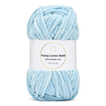 LindeHobby Fuzzy Chenille Gold Lurex 07 Babyblau