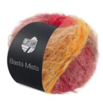 Lana Grossa Basta Mista 124 Graubraun/Camel/Safrangelb/Orange/Graurot/Dunkelrot/Rot