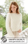 266-1 Lace Diamond Sweater by DROPS Design