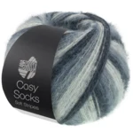 Lana Grossa Cosy Socks Soft Stripes 104 Anthrazit/dunkelgrau/mausgrau/hellgrau