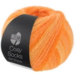Lana Grossa Cosy Socks Soft Stripes 112 Blassorange/Mandarin/Orange
