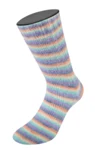 Lana Grossa Cosy Socks Multi Stripes 153 Lavendel/graublau/lachs/creme/türkis