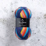 Svarta Fåret Sox Merino 4 ply 22 Blaue Heilige