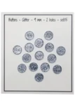 Go Handmade Glitzerknöpfe 9 mm Blau