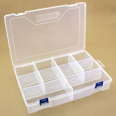 Kunststoffbox mit niedriger, transparenter, 29,6x19,7 cm, 10 Räume