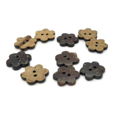 HobbyArts Holzknöpfe Blume 17 mm, 10 Stück