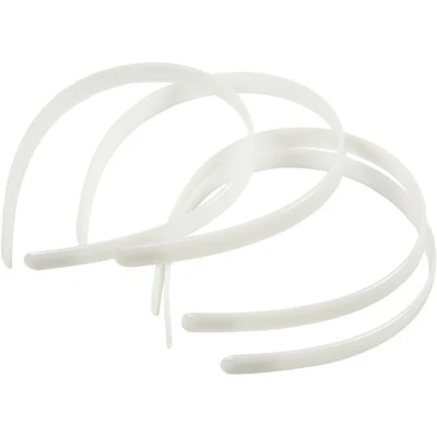 Haarreifen Kunststoff Weiß, 13 mm